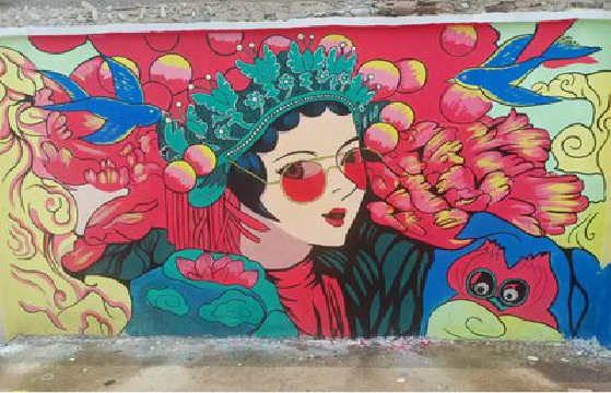 丽江墙体彩绘-网红墙