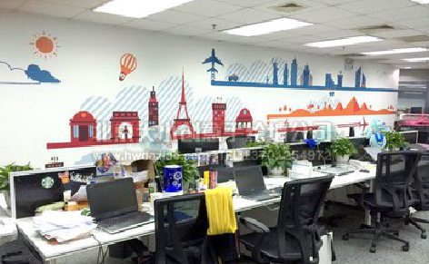 丽江教你设计办公室墙绘的方法。