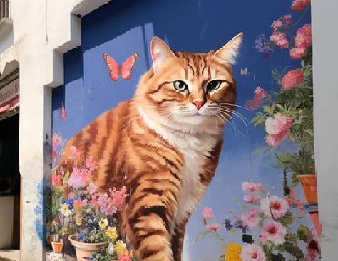 丽江自己绘制有个性的手绘墙